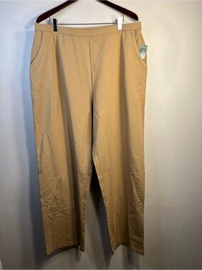 L.L. Bean Pull-On Pants in Dark Khaki Perfect Fit Straight Leg 2X NWT